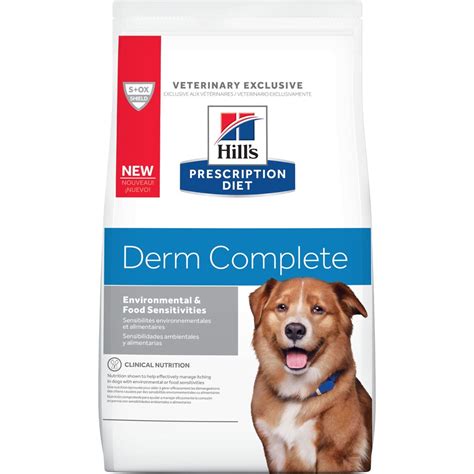 Contains a single animal protein source, bioactives and phytonutrients, and requires vet authorization to order. . Derm complete dog food